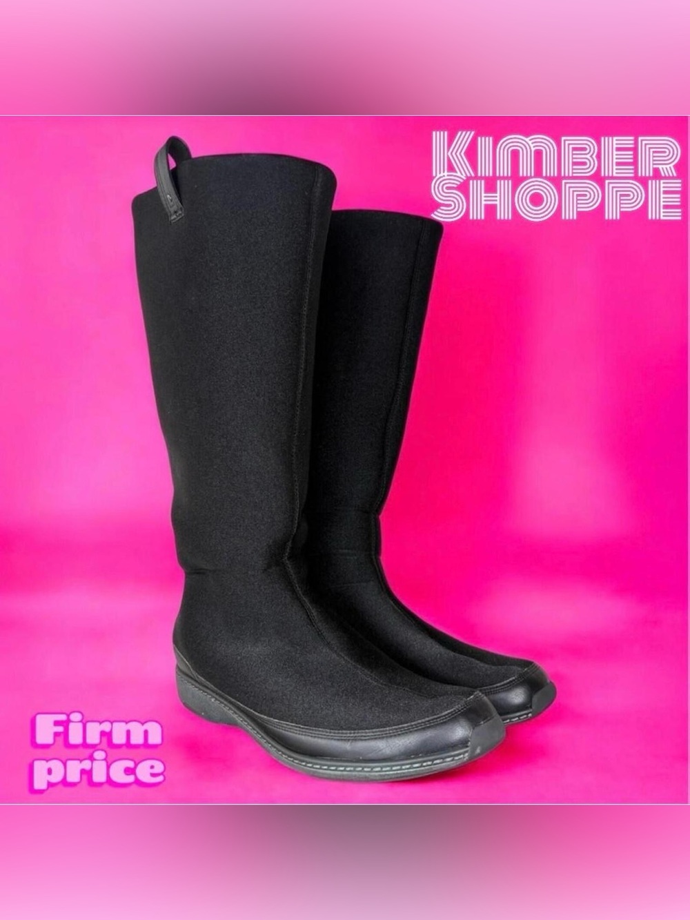Aetrex Berries Black Neoprene Tall Pull-On Winter Boot US 11 UK 9 EU 43